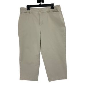 Women’s Croft & Barrel Capri Chino Pants Size 14 Classic Stretch Beige 0362